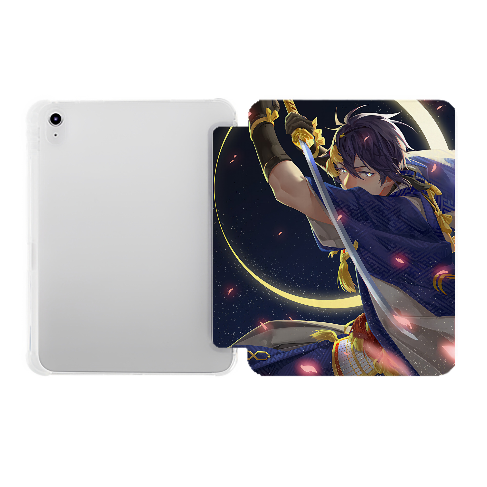 （画像用） 刀剣乱舞 Touken Ranbu IPad ケース ペン収納付き 三つ折りスタンド PUレザー×シリコン 対応機種9.5/10.5/10.9インチ